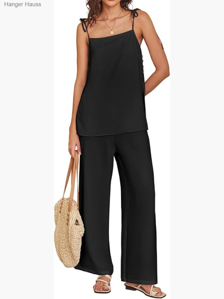 Women's 2 Piece Lounge Set Sleeveless Tank Wide Leg Pants